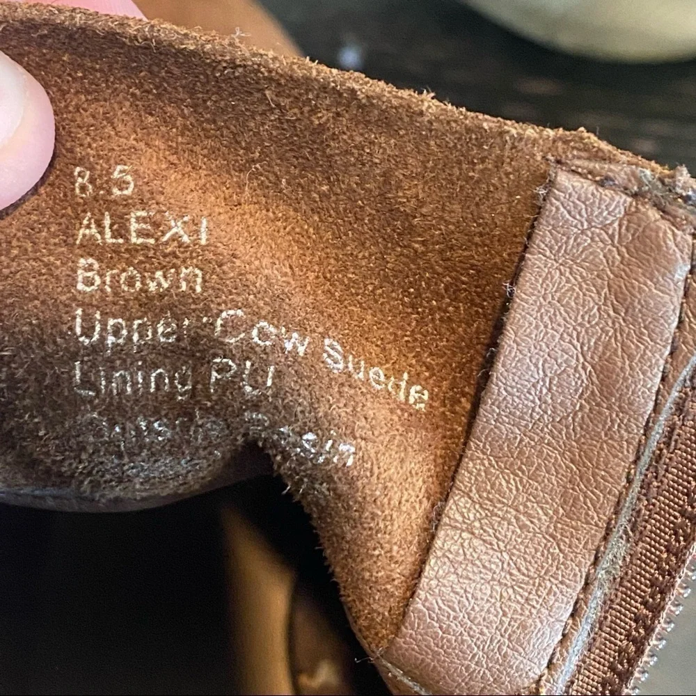 Sole Society Alexi Womens Wedge Bootie Ankle Boots Brown Suede Size 8.5